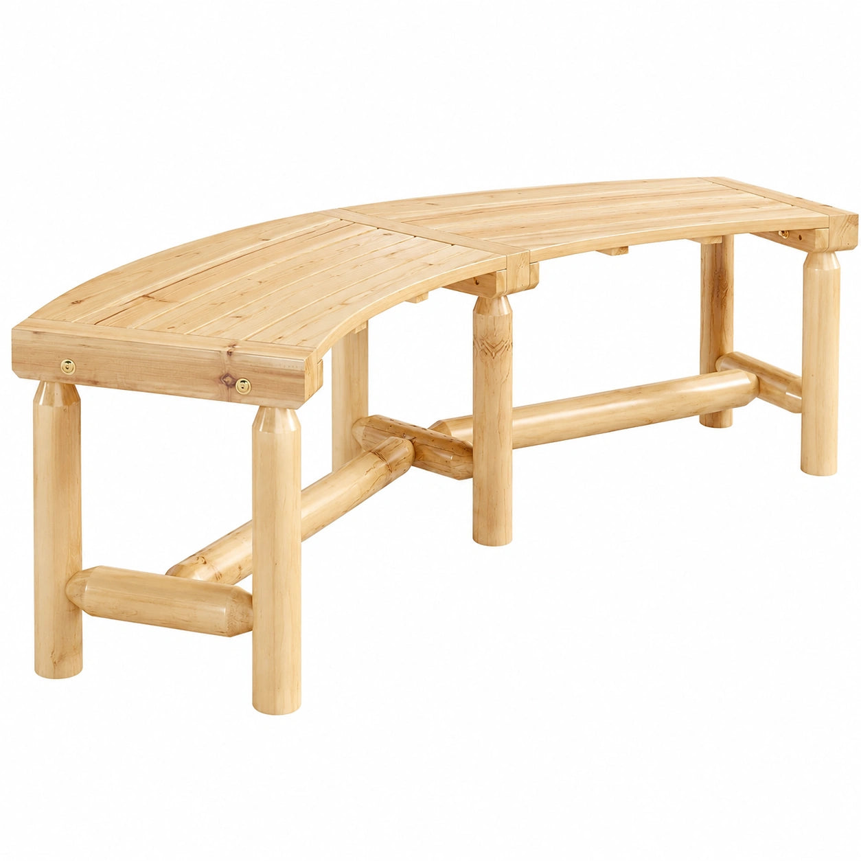 Robuste Gartenbank aus Holz für 2-3 Personen, Wetterfeste Sitzbank ohne Lehne, Ideal für Terrasse und Park, 360 kg Tragkraft, Größe: 170 x 58 x 45 cm (Natur)