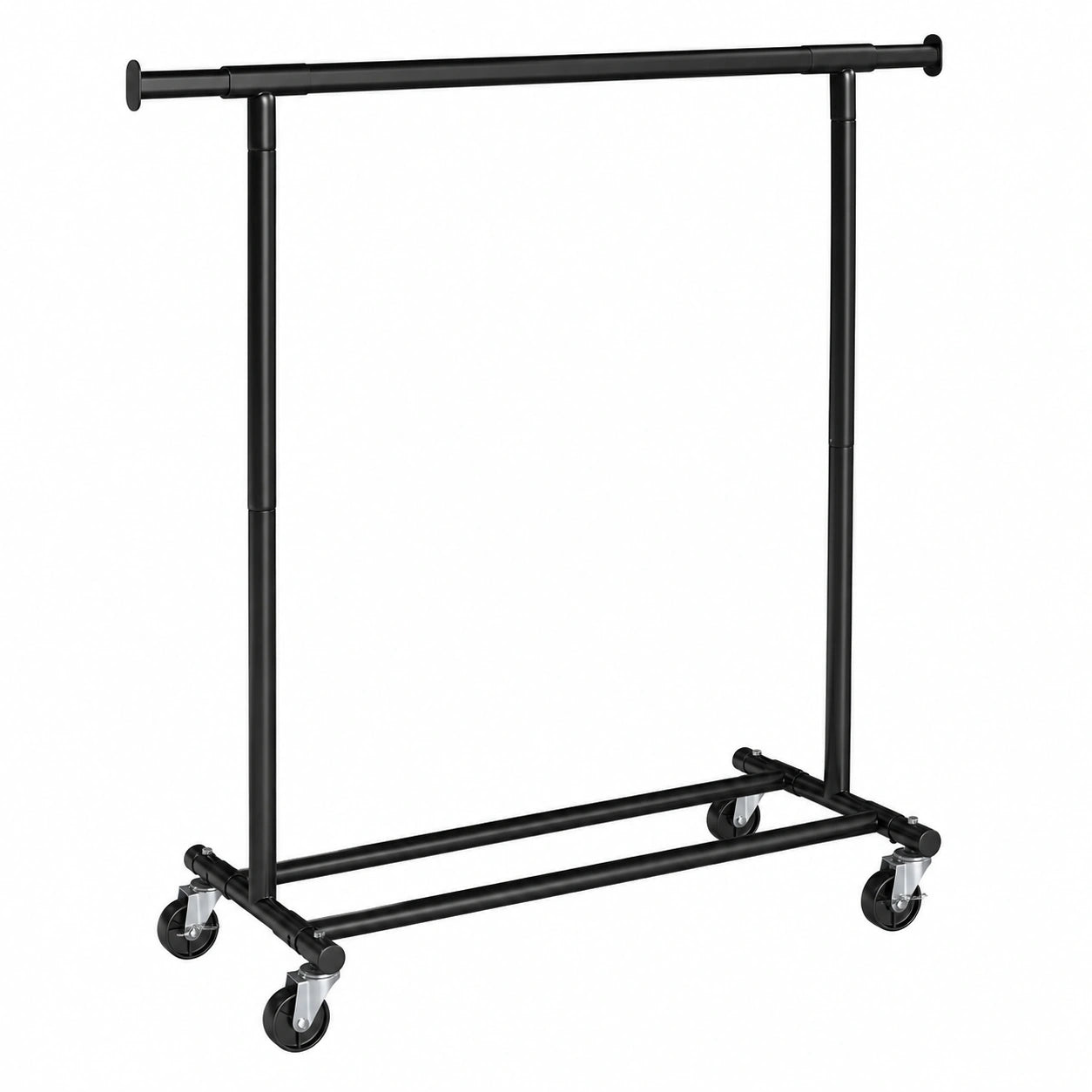 Robuster SONGMICS Kleiderständer mit Rollen, bis 100 kg, ausziehbar, leicht montierbar, schwarz