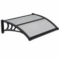 VEVOR Haustürvordach 755x1000 mm, Polycarbonat Überdachung mit ABS-Halterung, Wetterfest gegen Regen, Schnee und Sonne, ideal für Veranda und Terrasse, Rauchgrau
