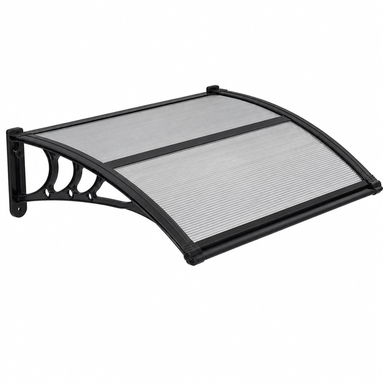 VEVOR Haustürvordach 755x1000 mm, Polycarbonat Überdachung mit ABS-Halterung, Wetterfest gegen Regen, Schnee und Sonne, ideal für Veranda und Terrasse, Rauchgrau