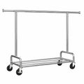 Robuster Kleiderständer mit Rollen, ausziehbare Metallstange, hohe Belastbarkeit bis 140kg