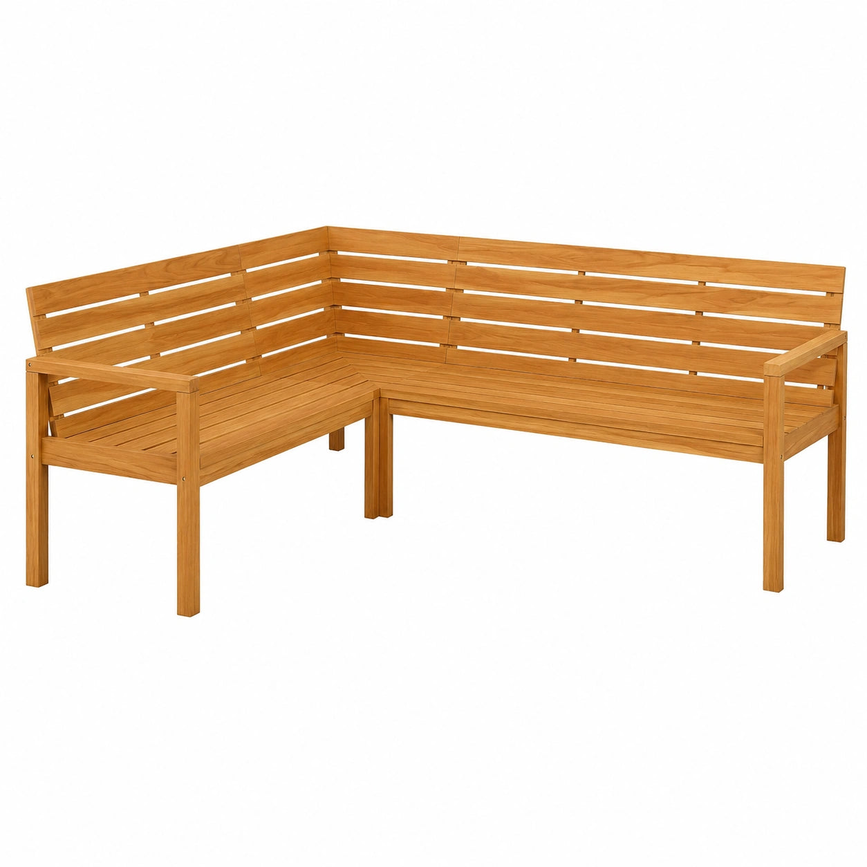 Massive Teakholz-Eckbank Freetown für Garten 255/195 x 68 cm - Flexibel montierbare Outdoor-Sitzlösung
